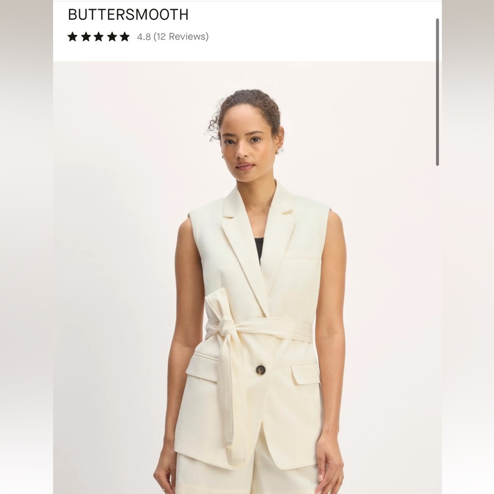 Everlane Cream Sleeveless blazer